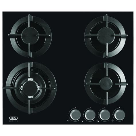 defy 4 burner gas hob on glass